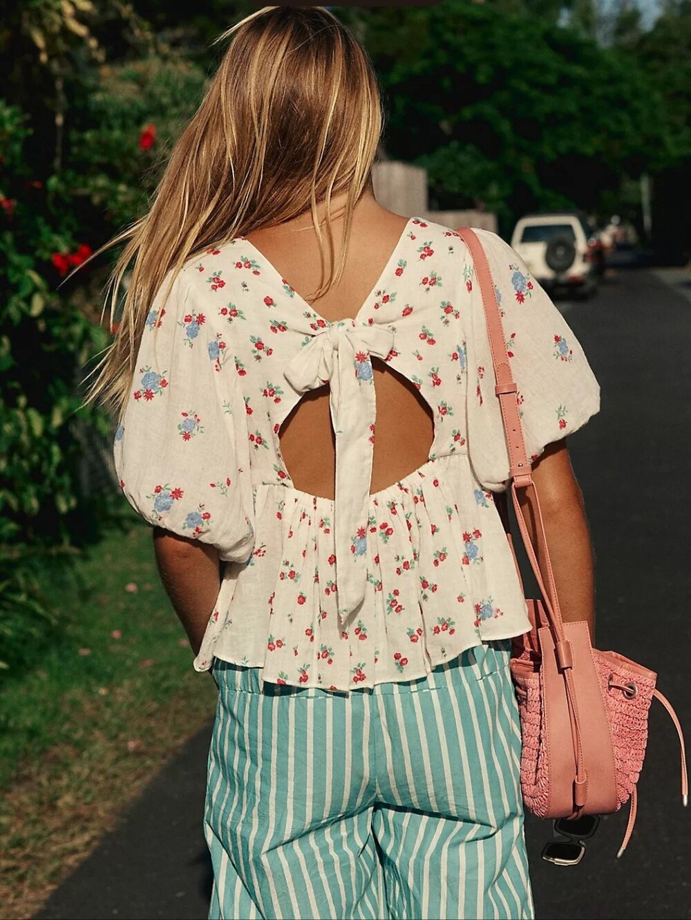 Free People Chloe Printed Top Tea Combo